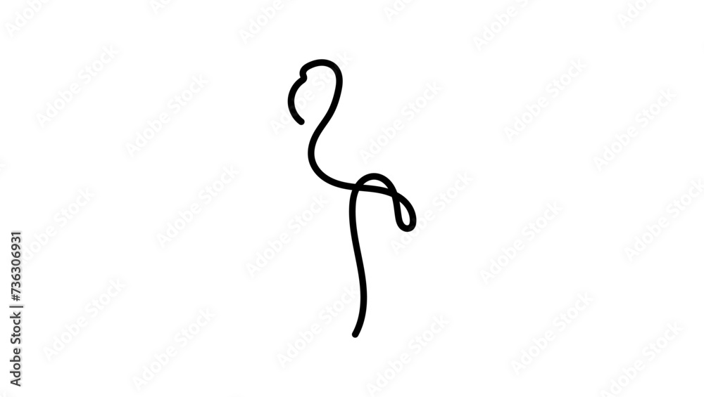 flamingo logo, black isolated silhouette