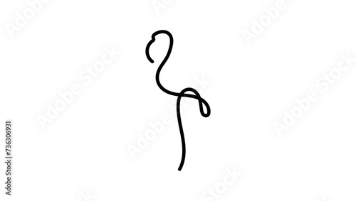flamingo logo, black isolated silhouette