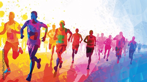 Stunning  sophisticated  vibrant  customizable poster design for your marathon competition.