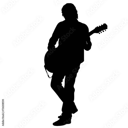 

silhouette of a person with a guitar