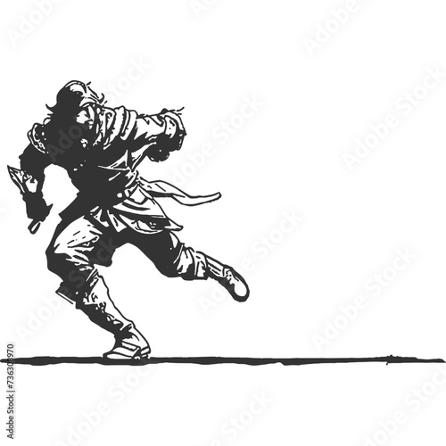 Narrow Escape Vintage Illustration Vector