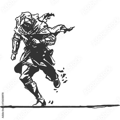 Narrow Escape Vintage Illustration Vector