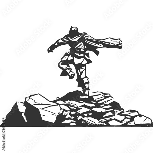 Narrow Escape Vintage Illustration Vector