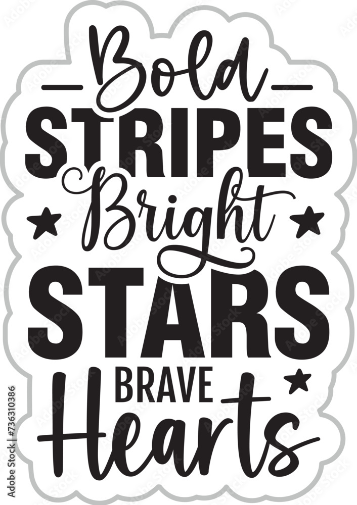 Fototapeta premium Bold Stripes Bright Stars Brave Hearts