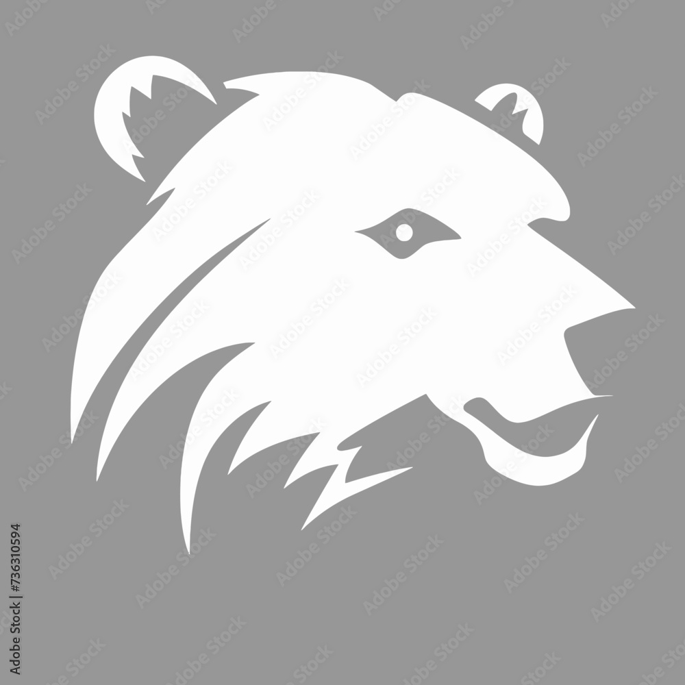Fototapeta premium Silhouette bear isolated on white background