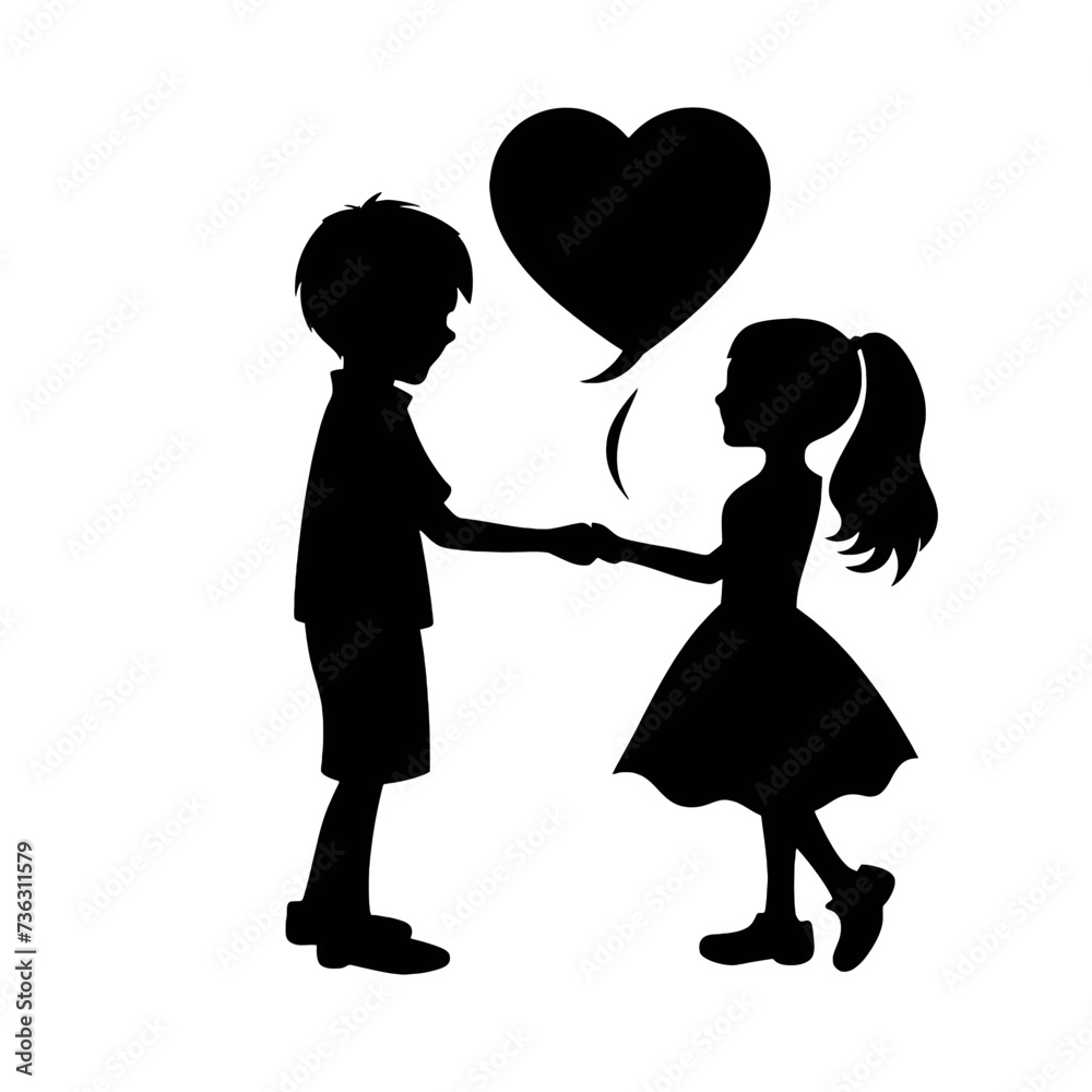 boy and girl in love silhouette
