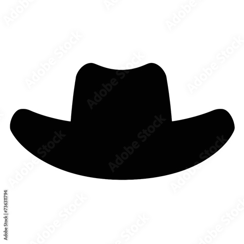 cowboy hat icon illustration, vector cowboy hat silhouette - Vector