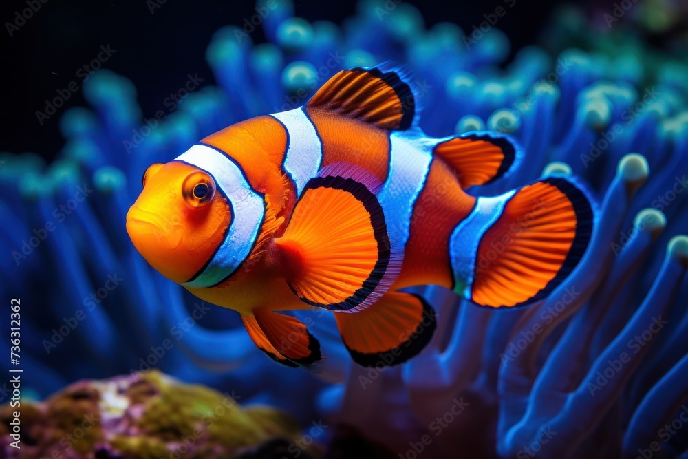 Fototapeta premium a Clownfish Fish in the deep of sea