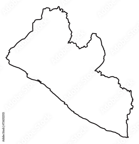 Liberia  Black Outline Silhouette Map