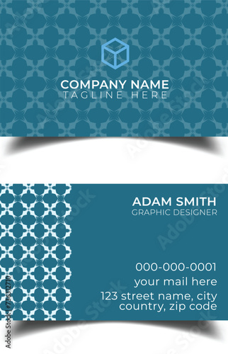 Creative premium double vector flat business card template design. 