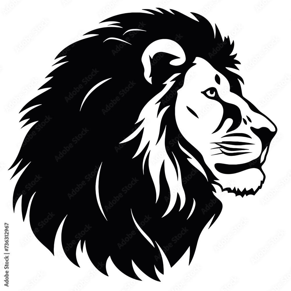 Lion Face, Silhouettes Lion Face SVG, black and white lion vector Lion Face, Silhouettes Lion Face SVG, black and white lion vector