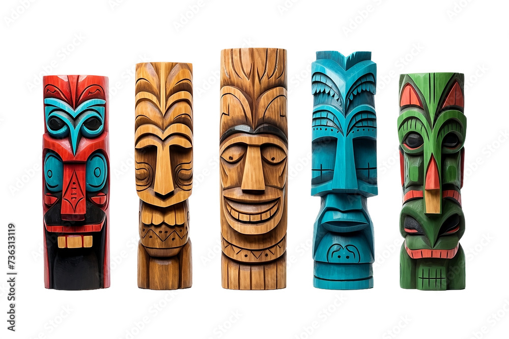 totems colored objects college set isolated on white background or png transparent background