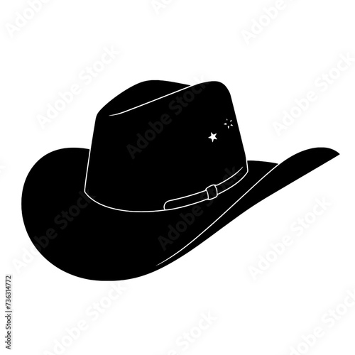 cowboy hat icon illustration, vector cowboy hat silhouette - Vector