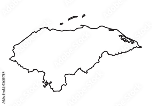 Honduras Black Outline Silhouette Map