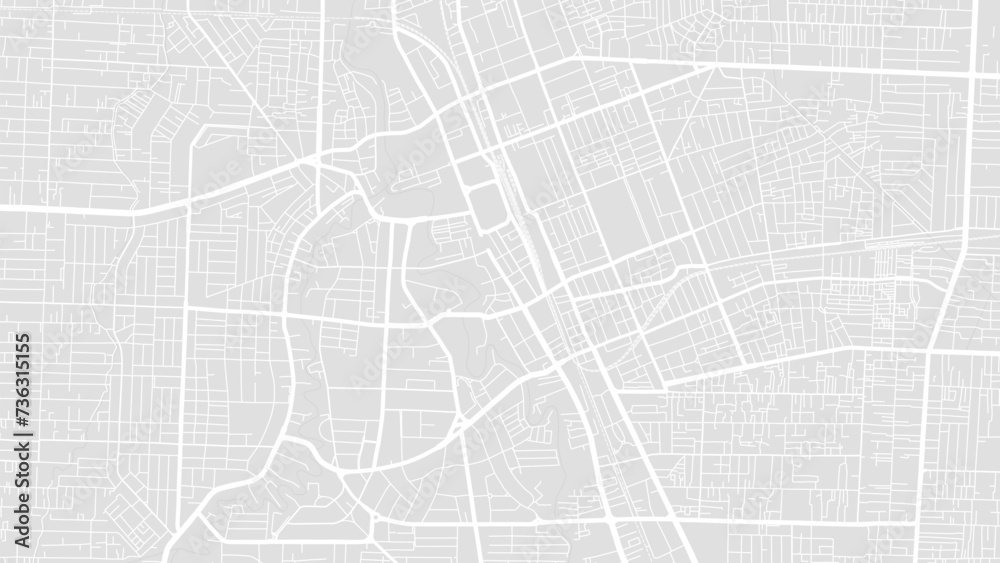 Background Medan map, Indonesia, green city poster. Vector map with roads and water. Widescreen proportion, flat design roadmap. - obrazy, fototapety, plakaty 