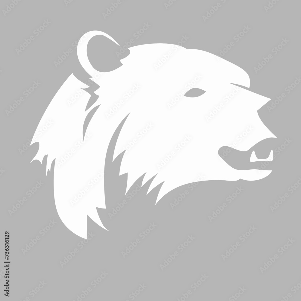 Obraz premium Silhouette bear isolated on white background