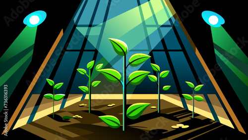 background with sapling