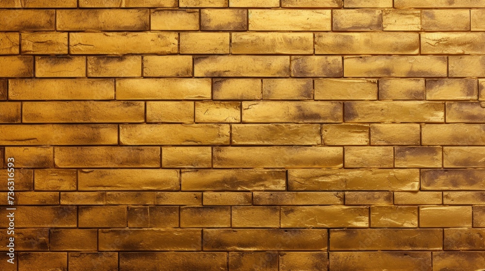 The background of the brick wall is in Gold color. The background of the brick wall is in Gold color.