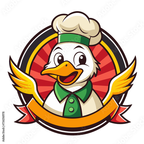 Duck chef restaurant logo