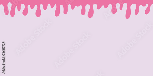 Cute pink drip liquid background, vector border design
