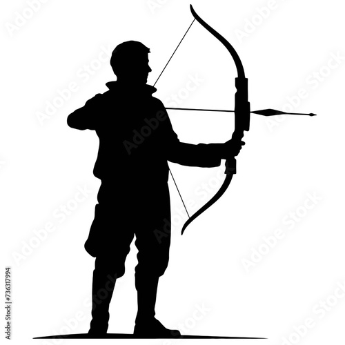  Black silhouette of archer