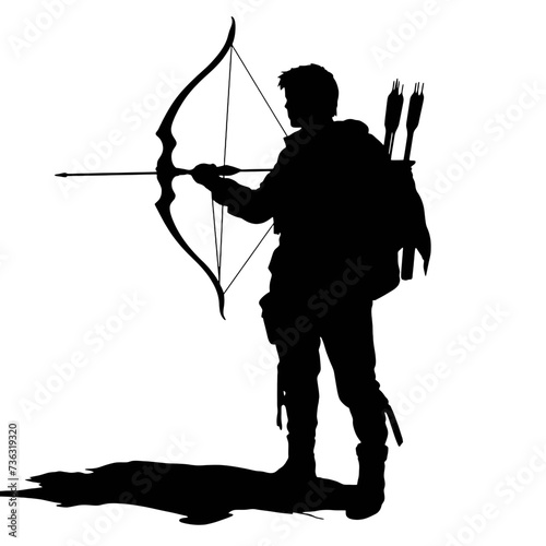  Black silhouette of archer