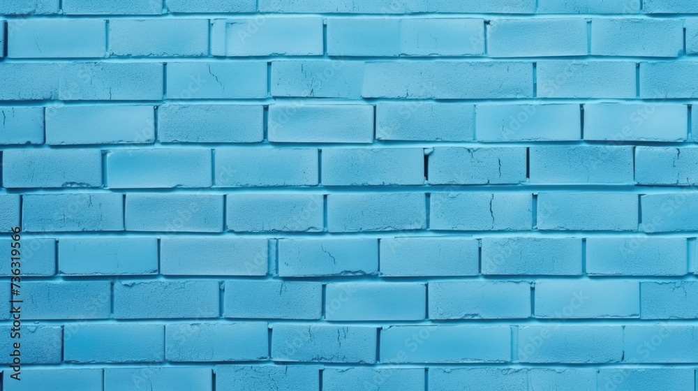 Obraz premium The background of the brick wall is in Sky Blue color.