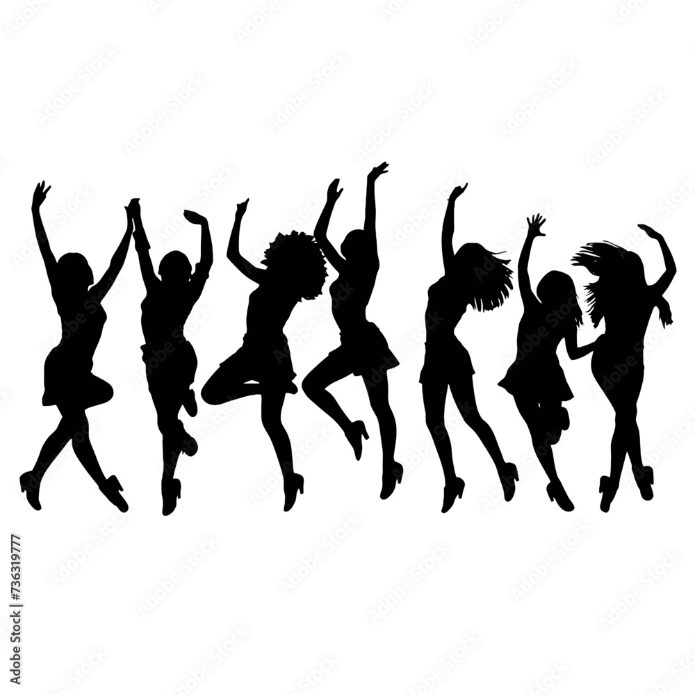 Fototapeta premium silhouettes of dancing people 