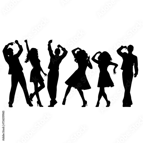  silhouettes of dancing people 