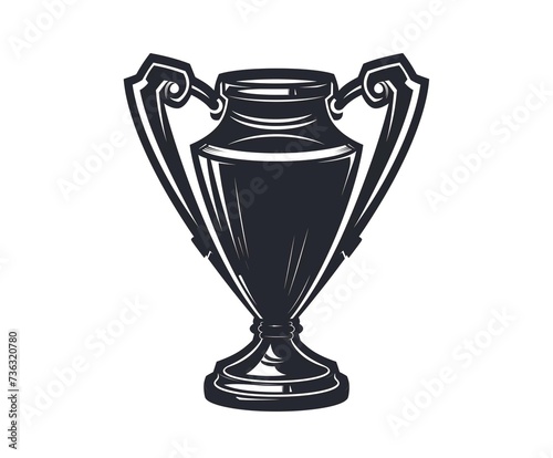 Black silhouette of the trophy winners' cup on a white background