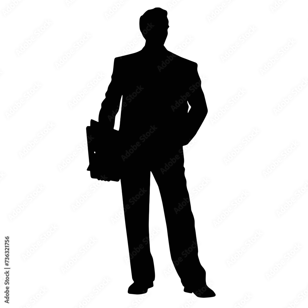 Obraz premium business man silhouette pose 