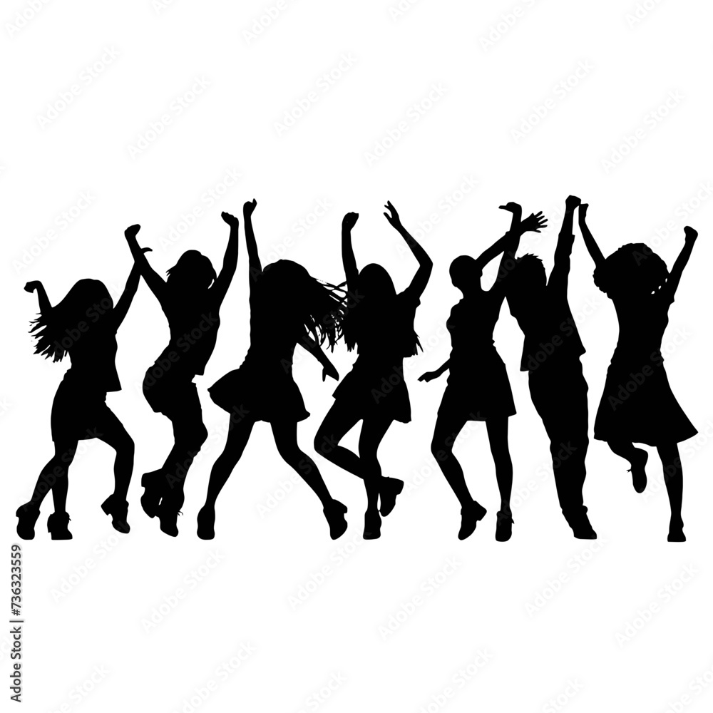 Fototapeta premium silhouettes of dancing people