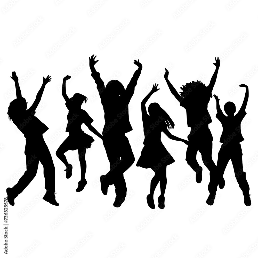 silhouettes of people dancing