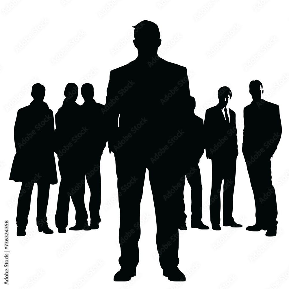 silhouettes of business people in poses