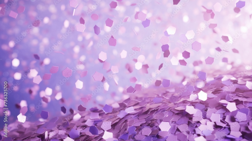 The background of the confetti scattering is in Lilac color.