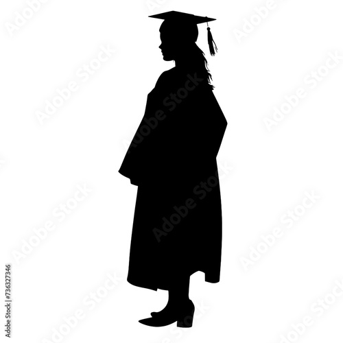 silhouette of a person in graduation gown