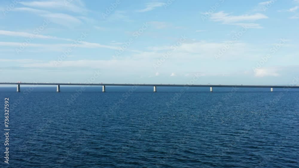 Great Belt Bridge And The Tranquil Blue Waters Great Belt Bridge And The Tranquil Blue Waters