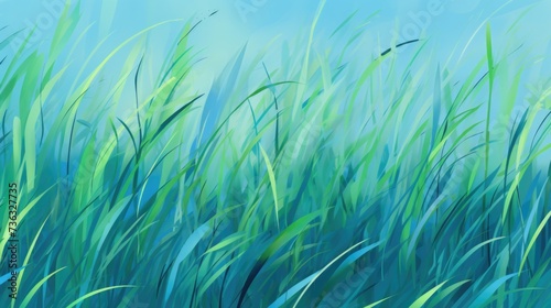 The background of the grass is in Azure color