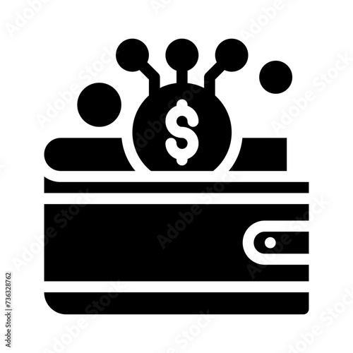 digital wallet glyph icon