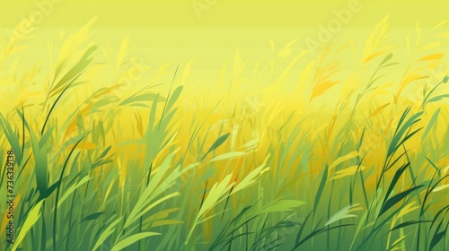 The background of the grass is in Lemon Yellow color