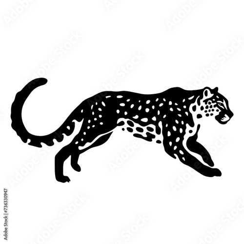 leopard silhouette isolated on white © vectorcyan