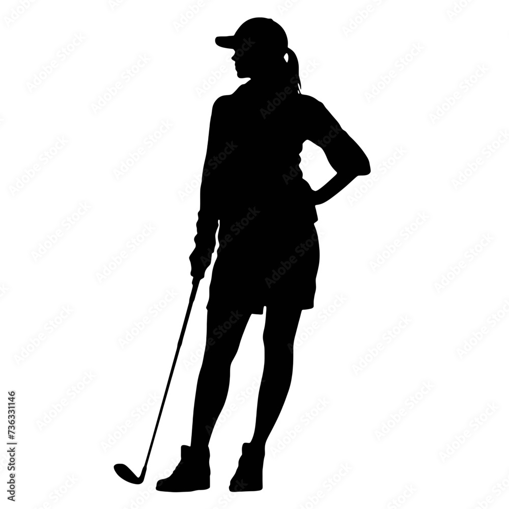 silhouette of a golf woman silhouette of a golf woman