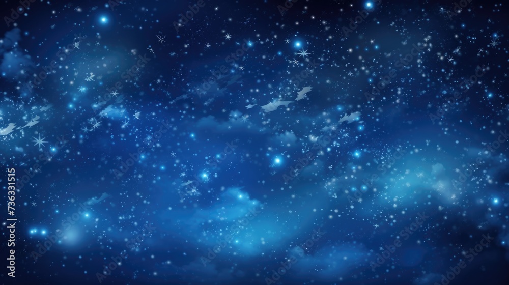 Fototapeta premium The background of the starry sky is in Blue color.