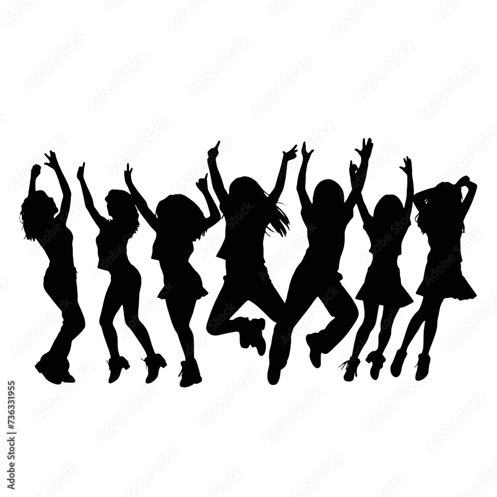 dancing people silhouettes