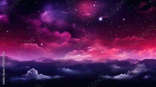 The background of the starry sky is in Ruby color.