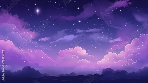The background of the starry sky is in Violet color
