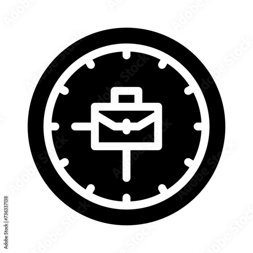 working hours glyph icon