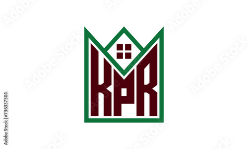 KPR initial letter real estate builders logo design vector. construction ,housing, home marker, property, building, apartment, flat, compartment, business, corporate, house rent, rental, commercial
