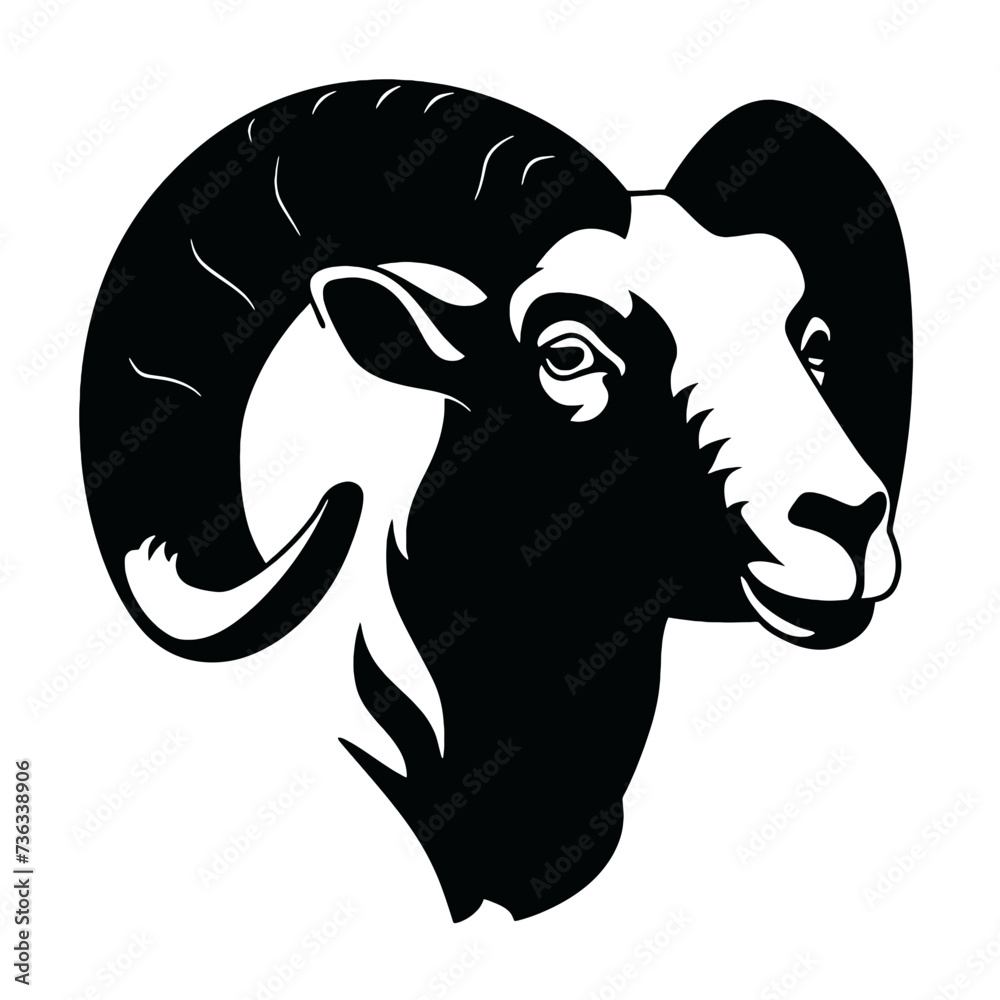 Fototapeta premium Ram silhouette