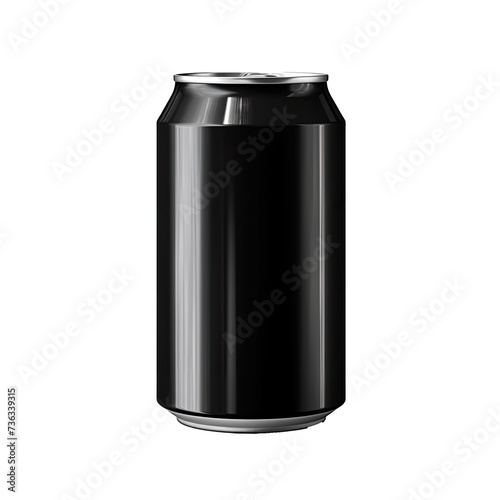 Black soda can isolated on transparent background
